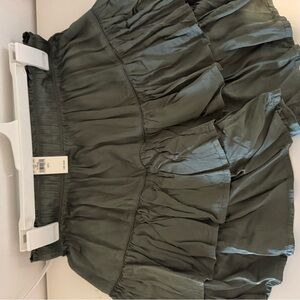 aerie Olive Green Tiered Mini Skirt